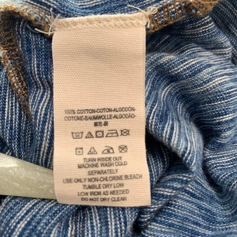 We The Free Free People Womens Oversized Denim Patchwork Tunic Ombre Blue Large - Picture 7 of 11